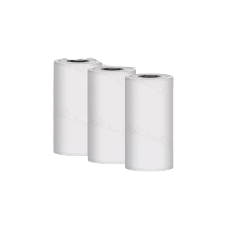 White Sticker Thermal Paper Rolls for Pocket Print Cube - Adhesive