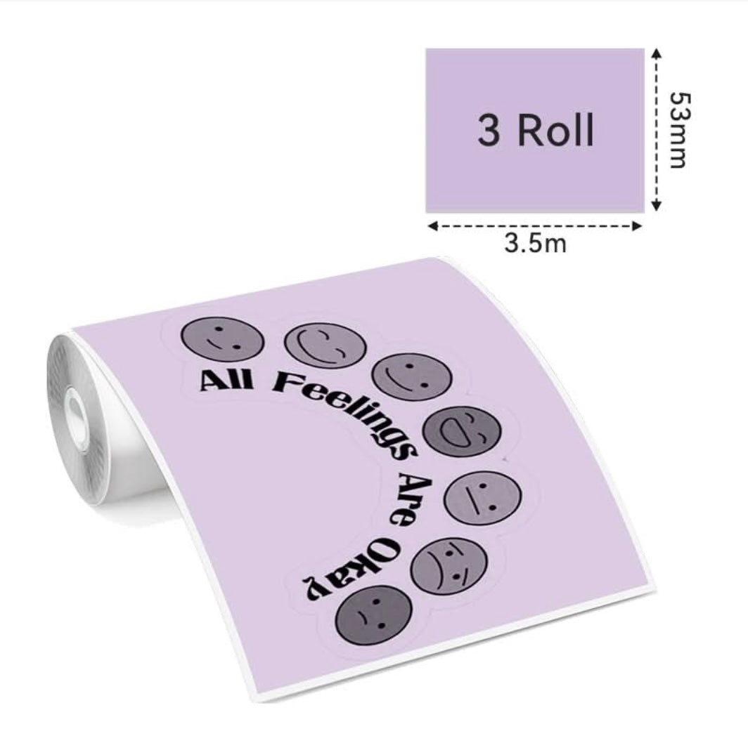 Colour Sticker Thermal Paper Rolls for Pocket Print Cube - Adhesive