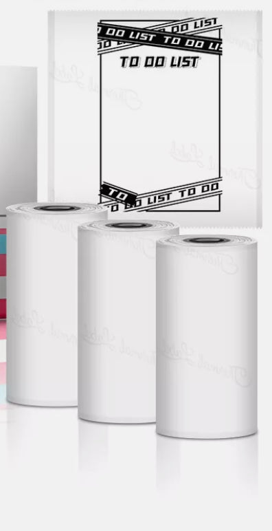 White Thermal Paper Rolls for Pocket Print Cube - Non Adhesive
